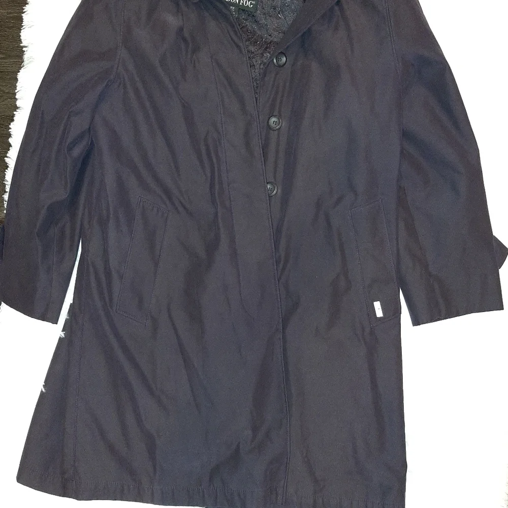 LONDON FOG Purple coat with removable hood - Picture 7 of 13